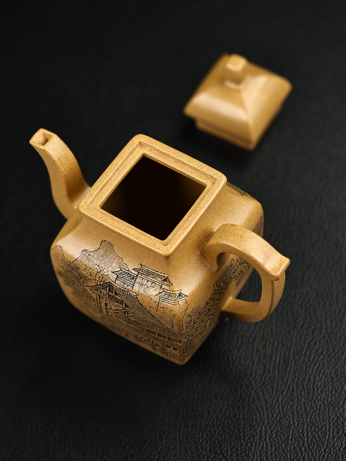 缶方壺 冷金黃段泥 300cc