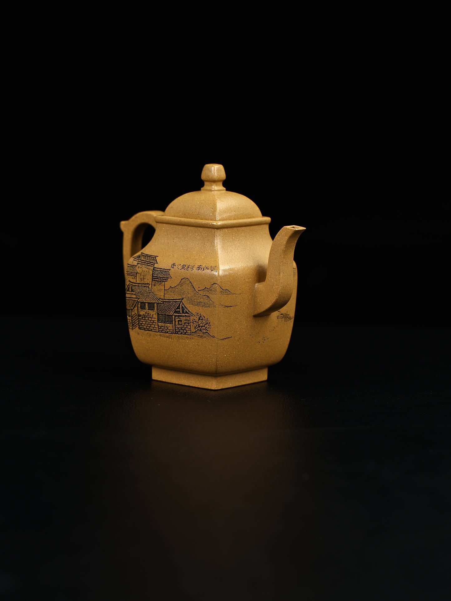 缶方壺 冷金黃段泥 300cc